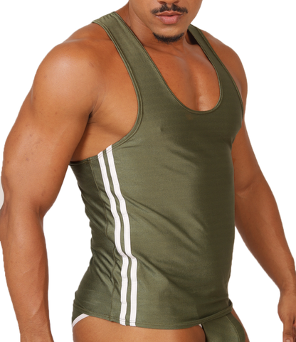 Mix Green Tank vista frontal de Gigo Underwear