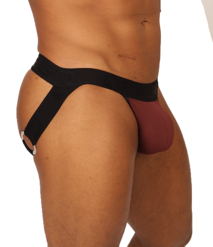 Mix Wine Jockstrap vista frontal de Gigo Underwear