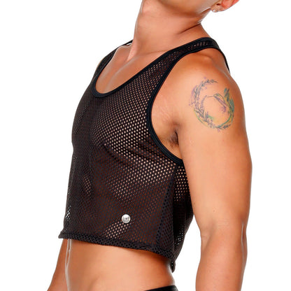 Morocco Black Croop Top vista frontal de Gigo Underwear