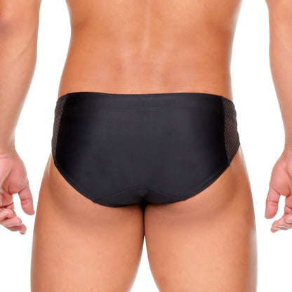 Morocco Black Swim Brief vista posterior de Gigo Underwear