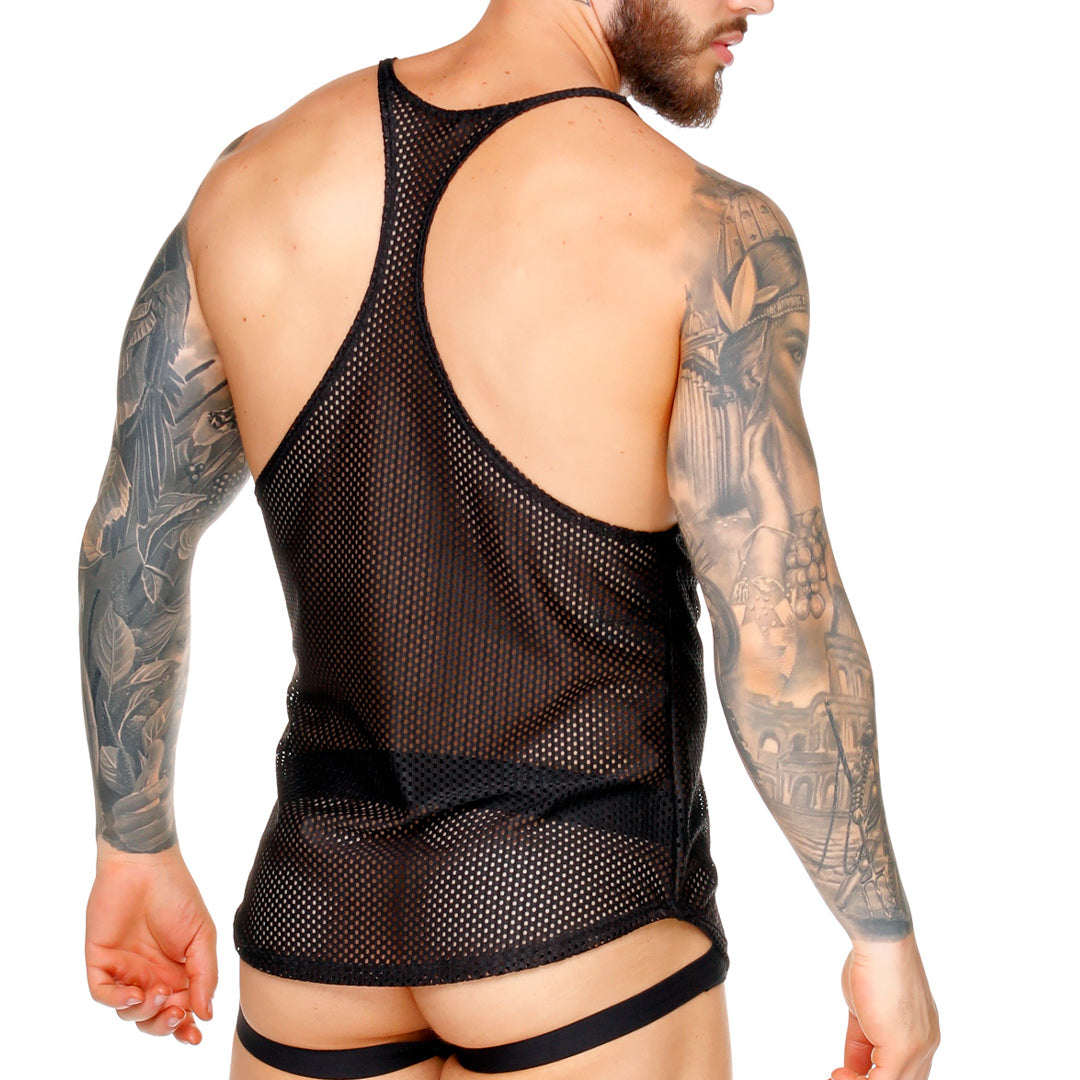 Morocco Black Tank vista frontal de Gigo Underwear