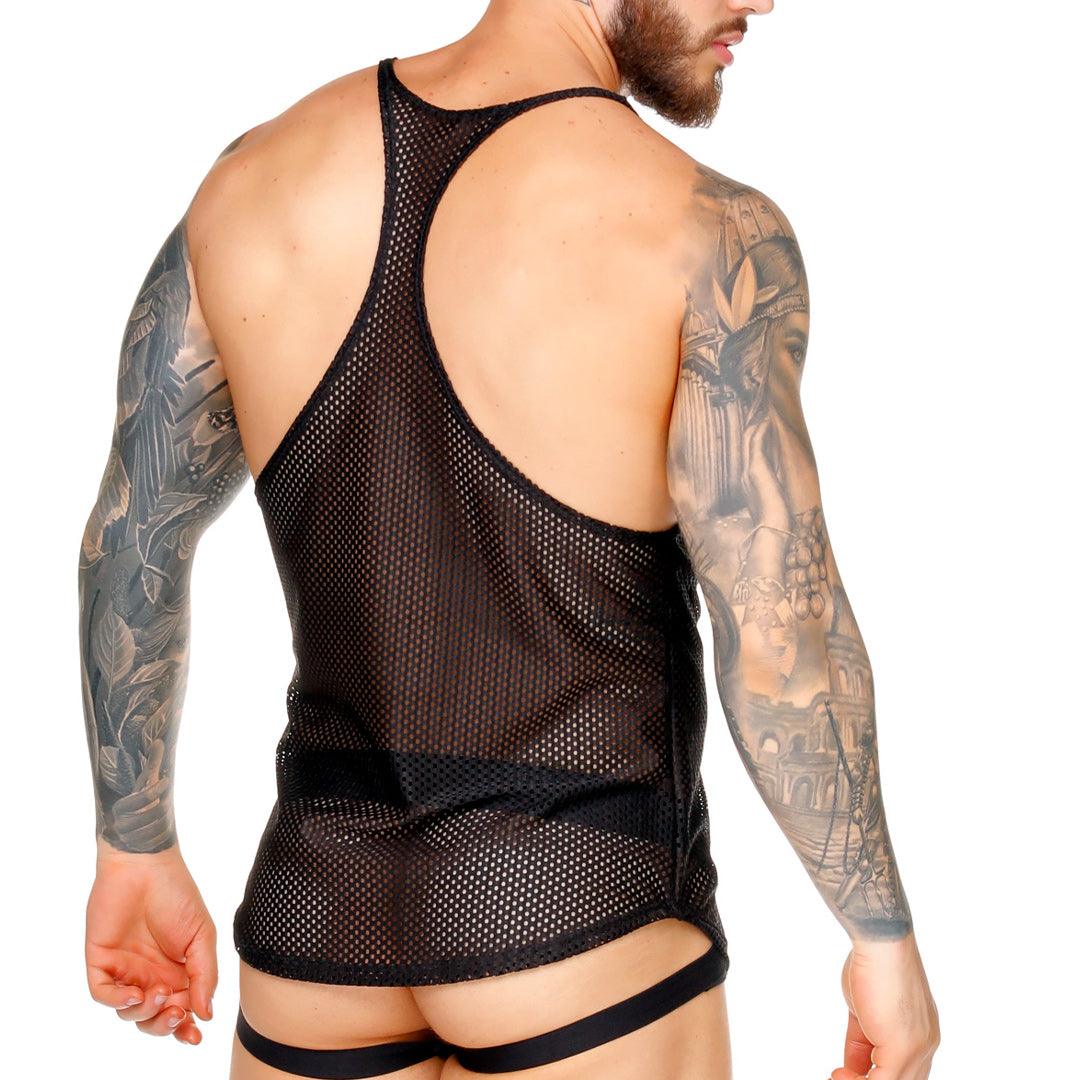 MOROCCO BLACK TANK - Camiseta negra sexy para hombres, camiseta sin mangas