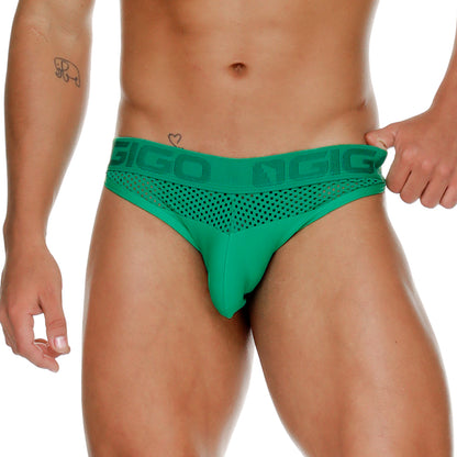 Morocco Green Brief vista frontal de Gigo Underwear