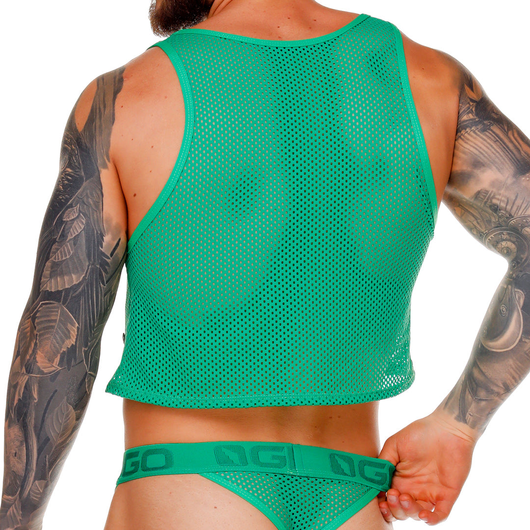 Morocco Green Croop Top vista posterior de Gigo Underwear
