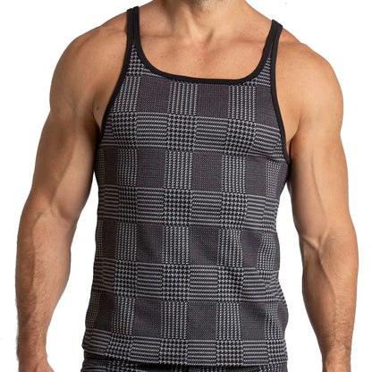 Mountain Black Tank vista frontal de Gigo Underwear