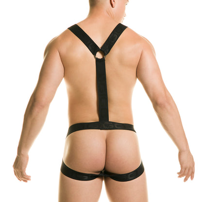 New Cautious Black Harness vista frontal de Gigo Underwear
