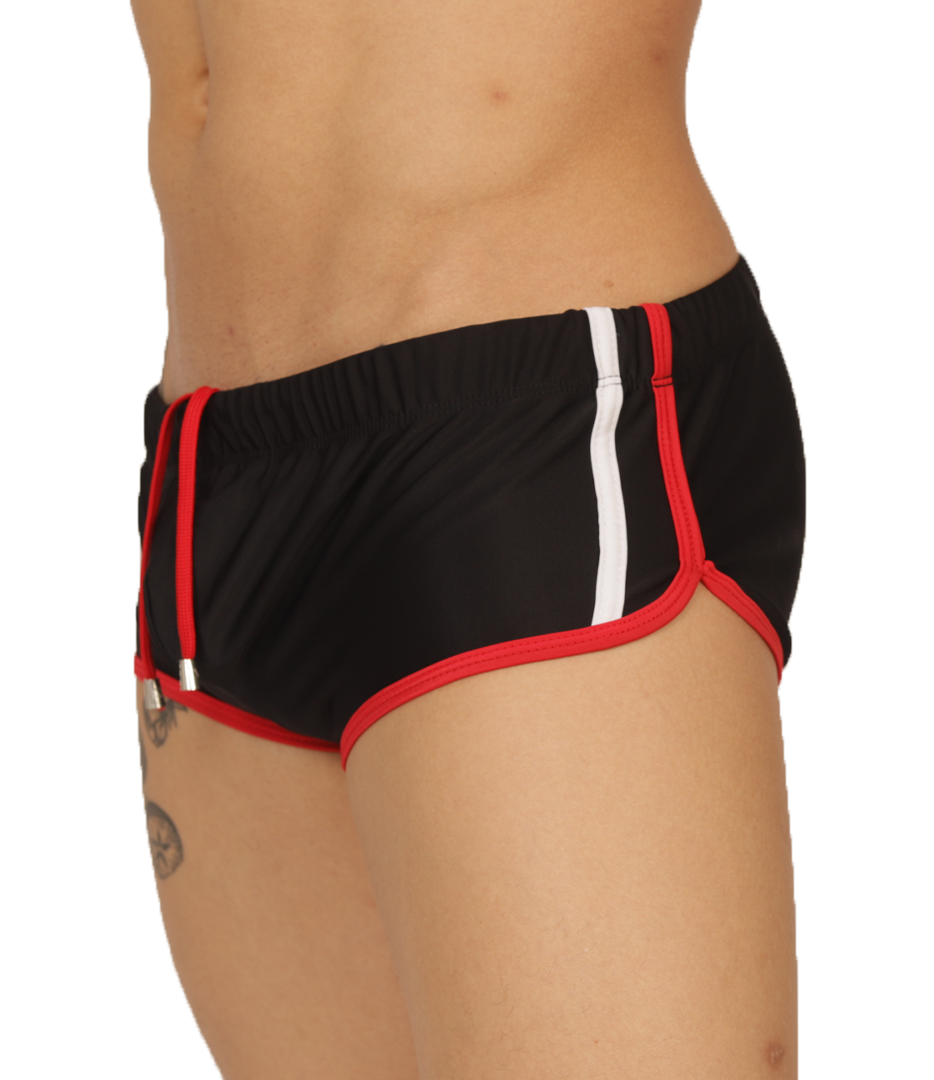 Nice Black Swim Trunk vista frontal de Gigo Underwear