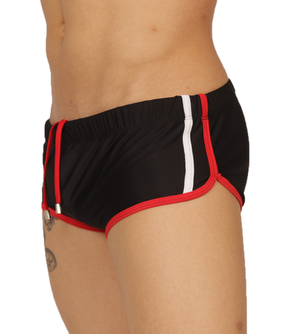 Nice Black Swim Trunk vista frontal de Gigo Underwear