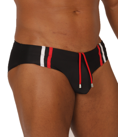 Nice Black Swimbrief vista frontal de Gigo Underwear