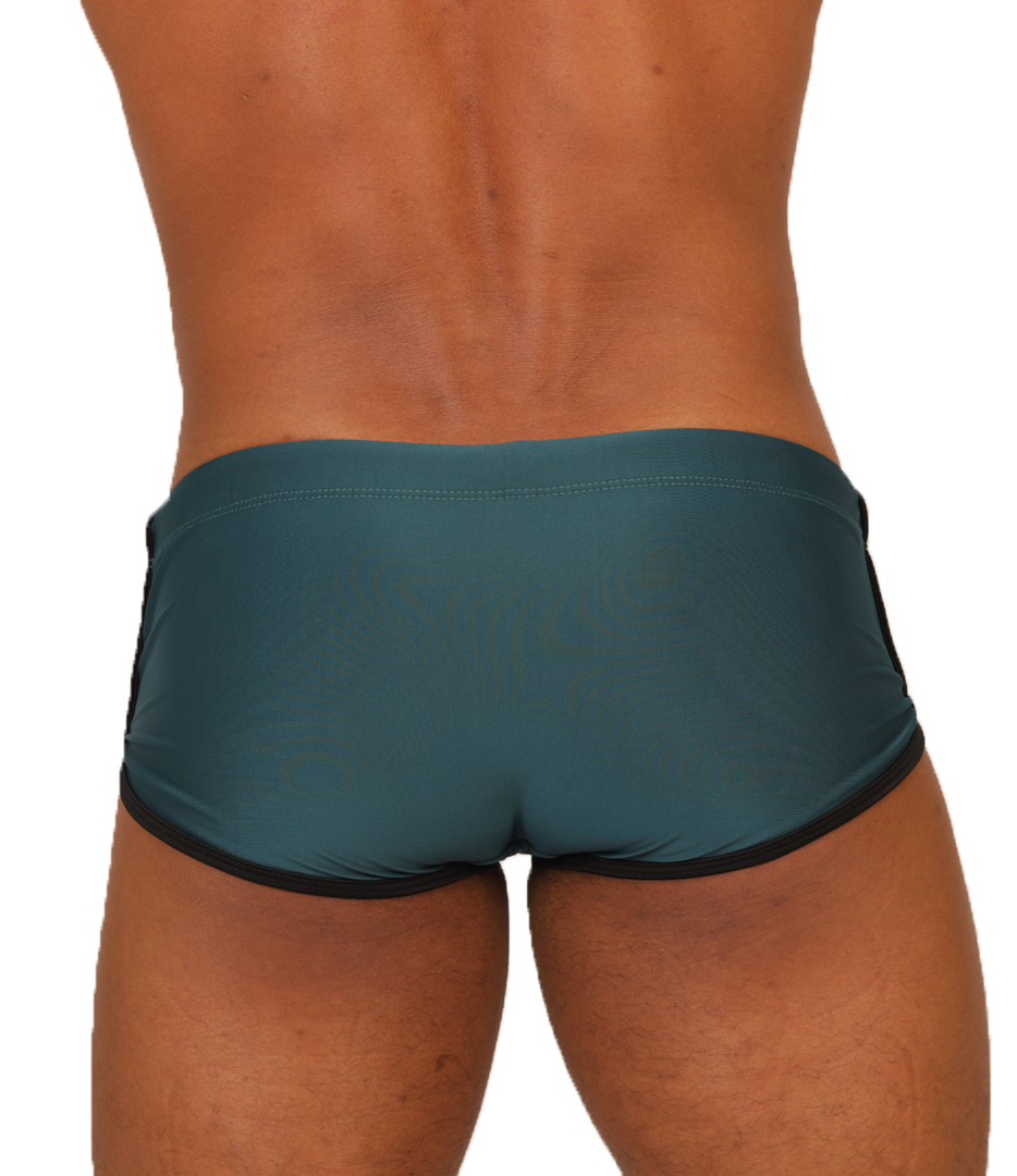 Nice Green Swim Trunk vista posterior de Gigo Underwear