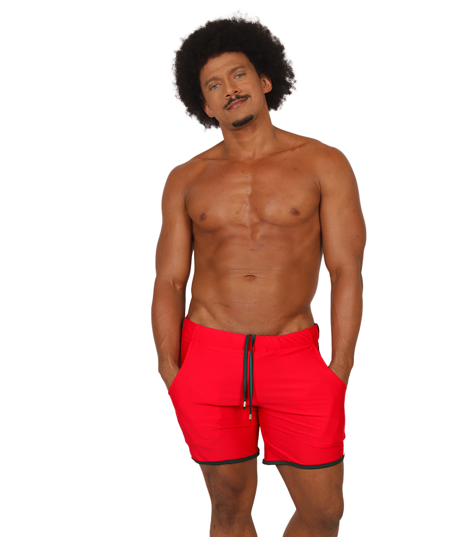 Nice Red Beachwear en modelo de Gigo Underwear