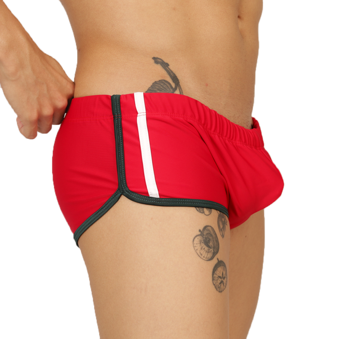 Nice Red Swim Trunk vista frontal de Gigo Underwear