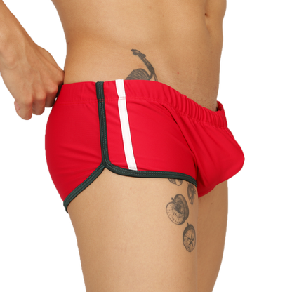 Nice Red Swim Trunk vista frontal de Gigo Underwear