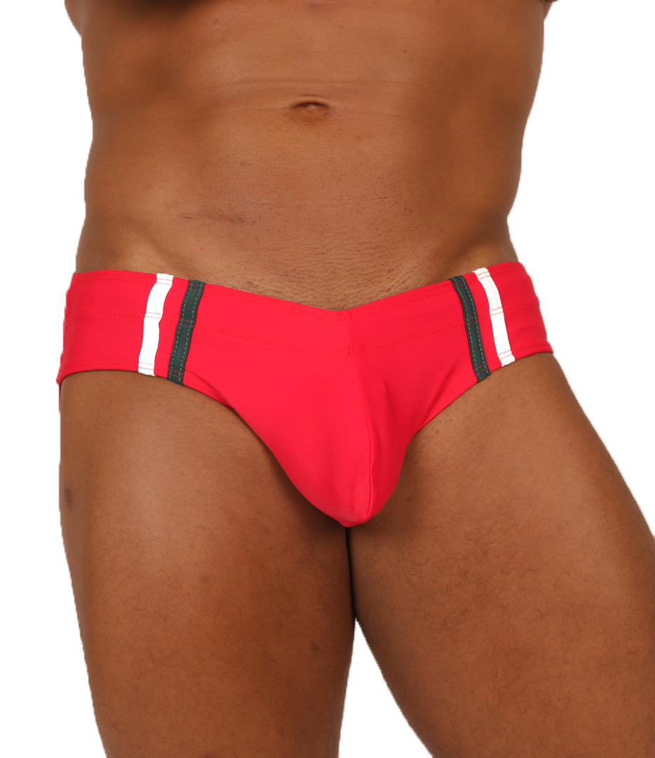 NICE RED SWIMBRIEF - Brief Masculino Audaz con Pretina Contraste