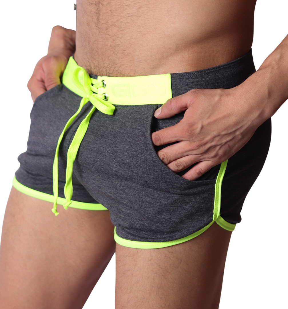 Nafts Gray Shorts vista frontal de Gigo Underwear