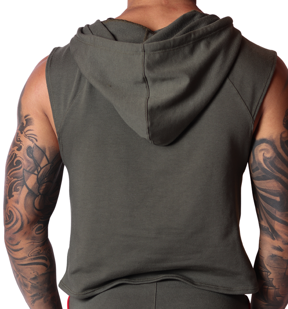 Nafts Green Hoody T Shirt vista posterior de Gigo Underwear