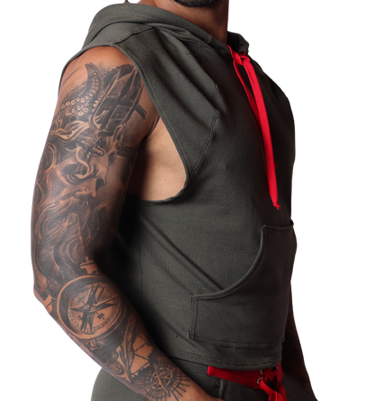Nafts Green Hoody T Shirt vista frontal de Gigo Underwear