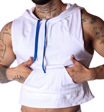 Nafts White Hoody T Shirt vista frontal de Gigo Underwear