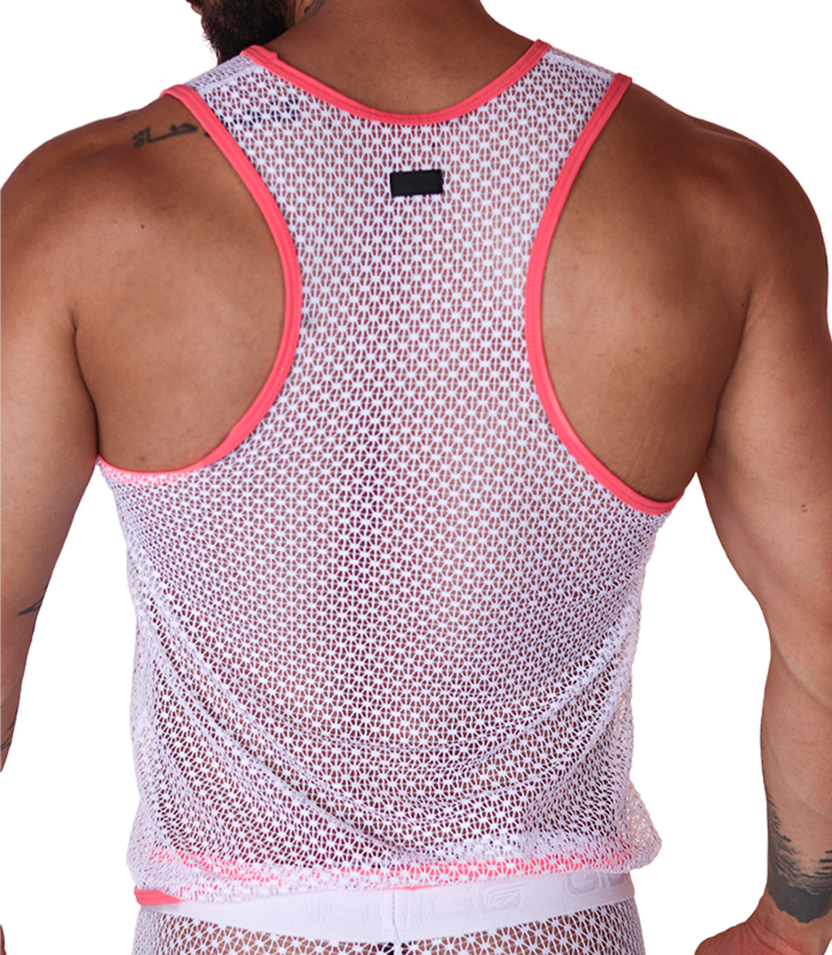 Net Fuchsia Tank vista posterior de Gigo Underwear