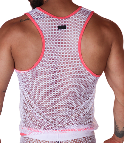 Net Fuchsia Tank vista posterior de Gigo Underwear