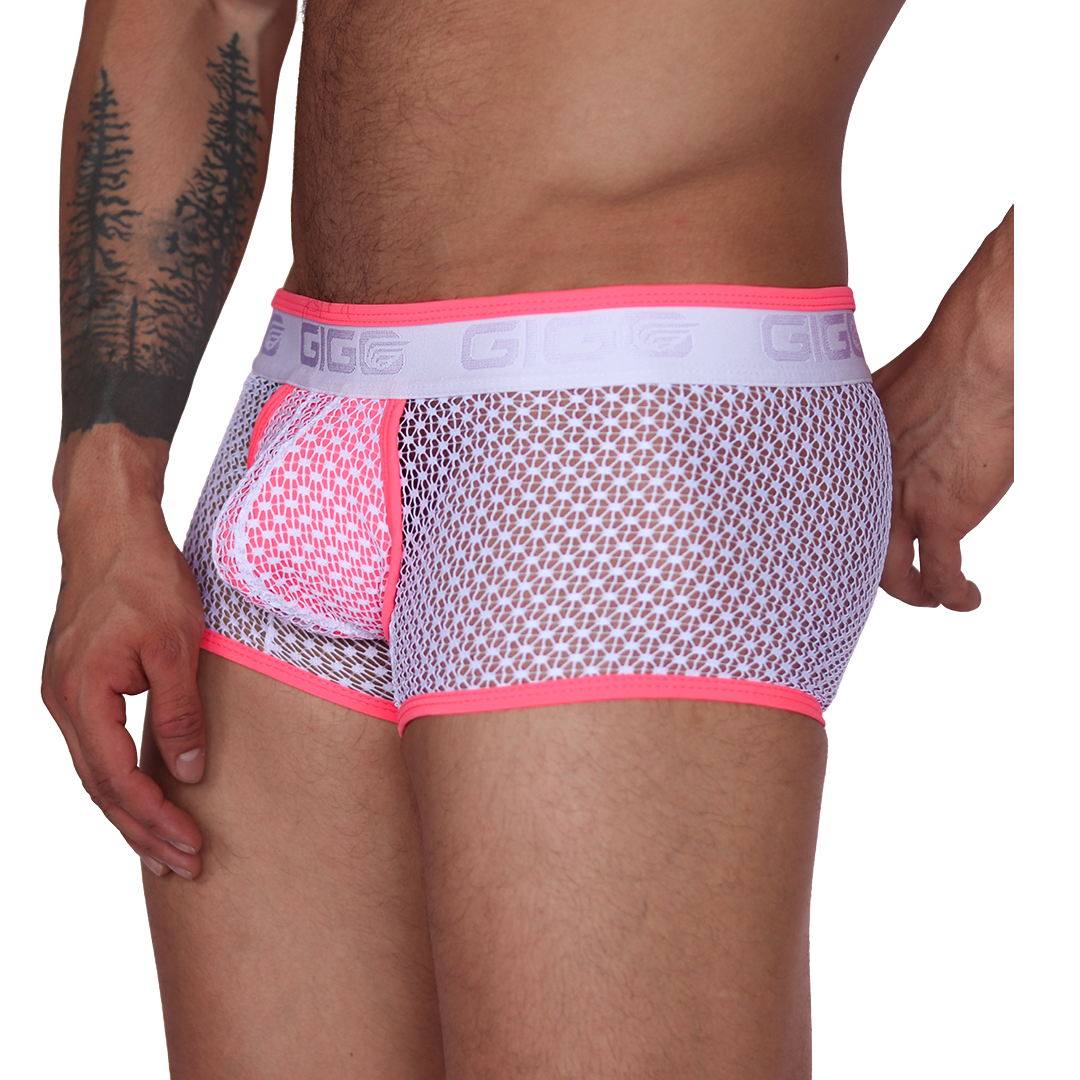 Net Fuchsia Trunk vista frontal de Gigo Underwear