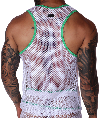 Net Green Tank vista posterior de Gigo Underwear