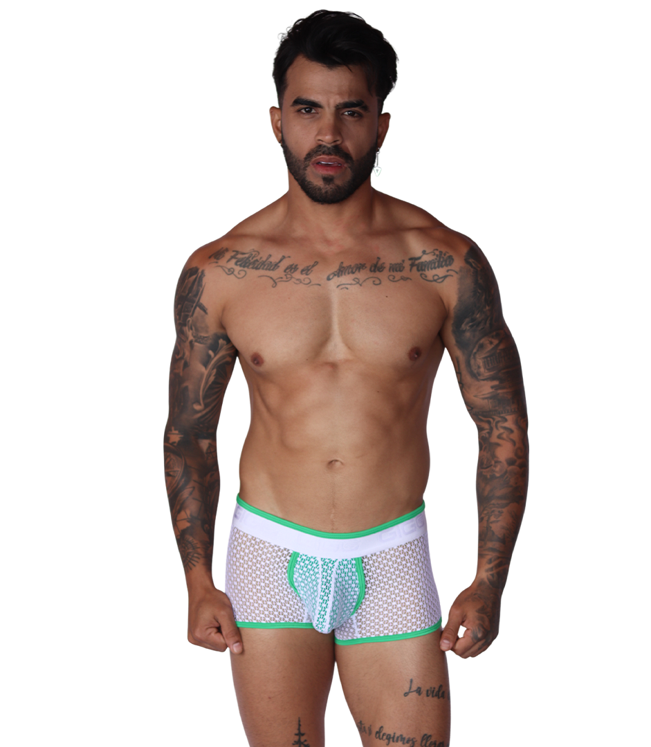 Net Green Trunk en modelo de Gigo Underwear