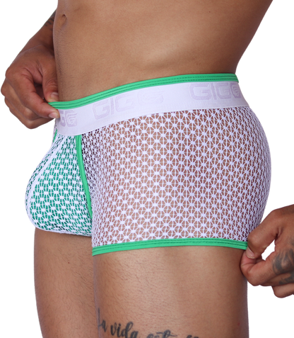 Net Green Trunk vista frontal de Gigo Underwear