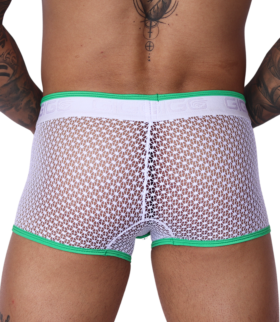 Net Green Trunk vista posterior de Gigo Underwear