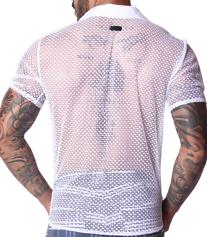 Net White Shirt vista posterior de Gigo Underwear