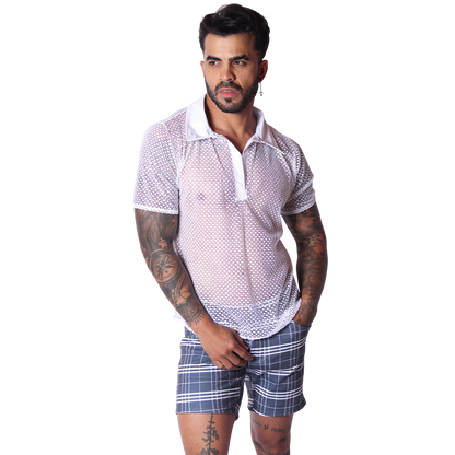 Net White Shirt en modelo de Gigo Underwear
