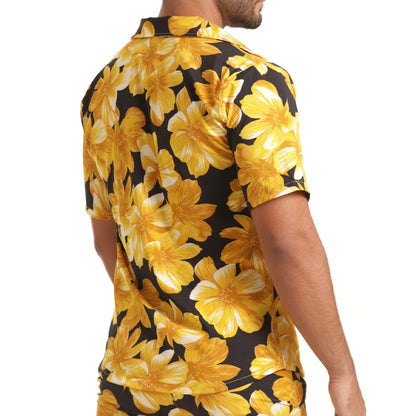 Flowers Yellow Shirt vista frontal de Gigo Underwear