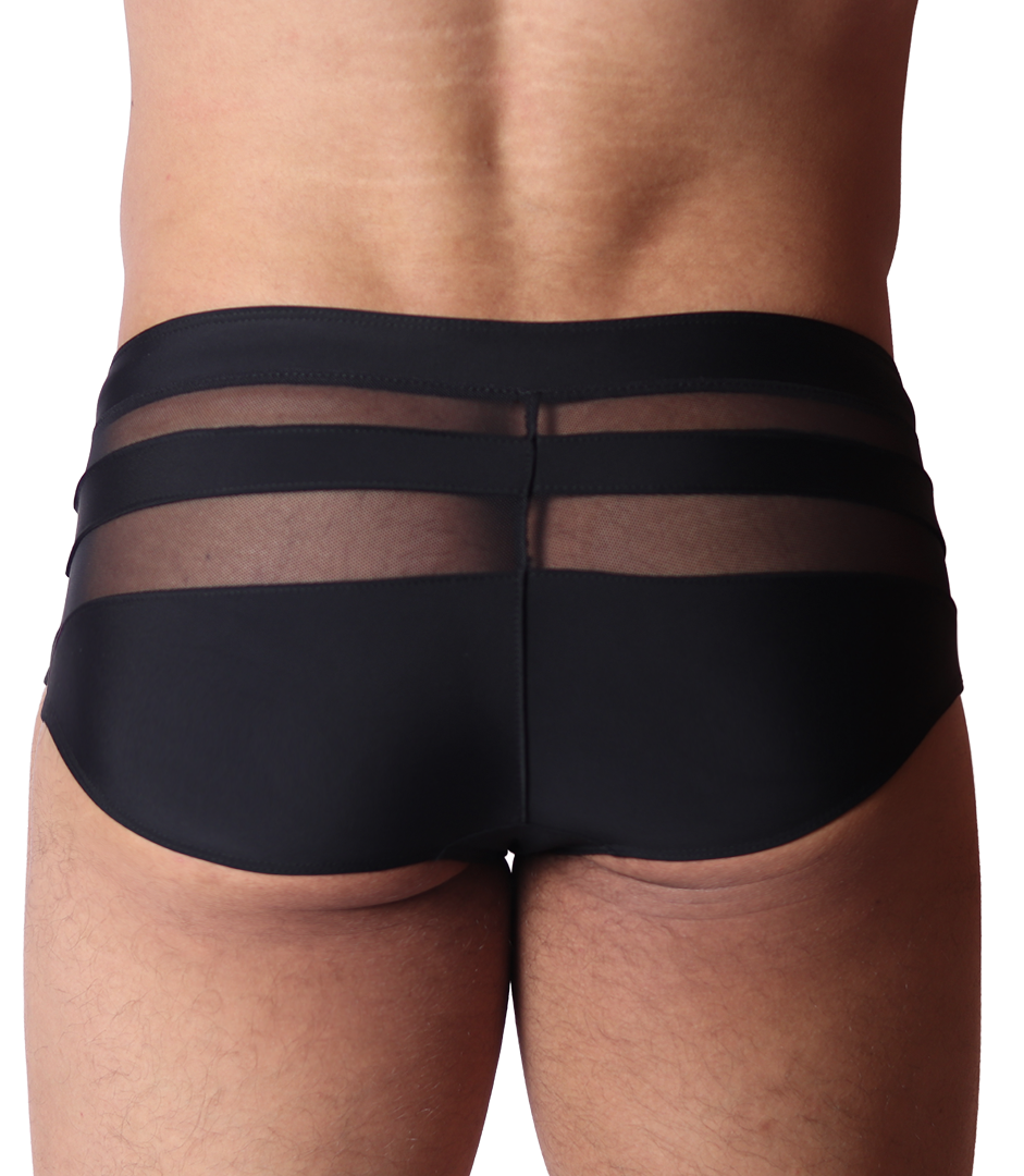 Panel Black Swim Brief vista posterior de Gigo Underwear