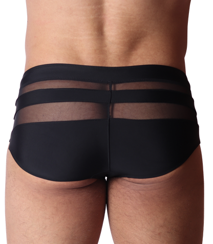 Panel Black Swim Brief vista posterior de Gigo Underwear