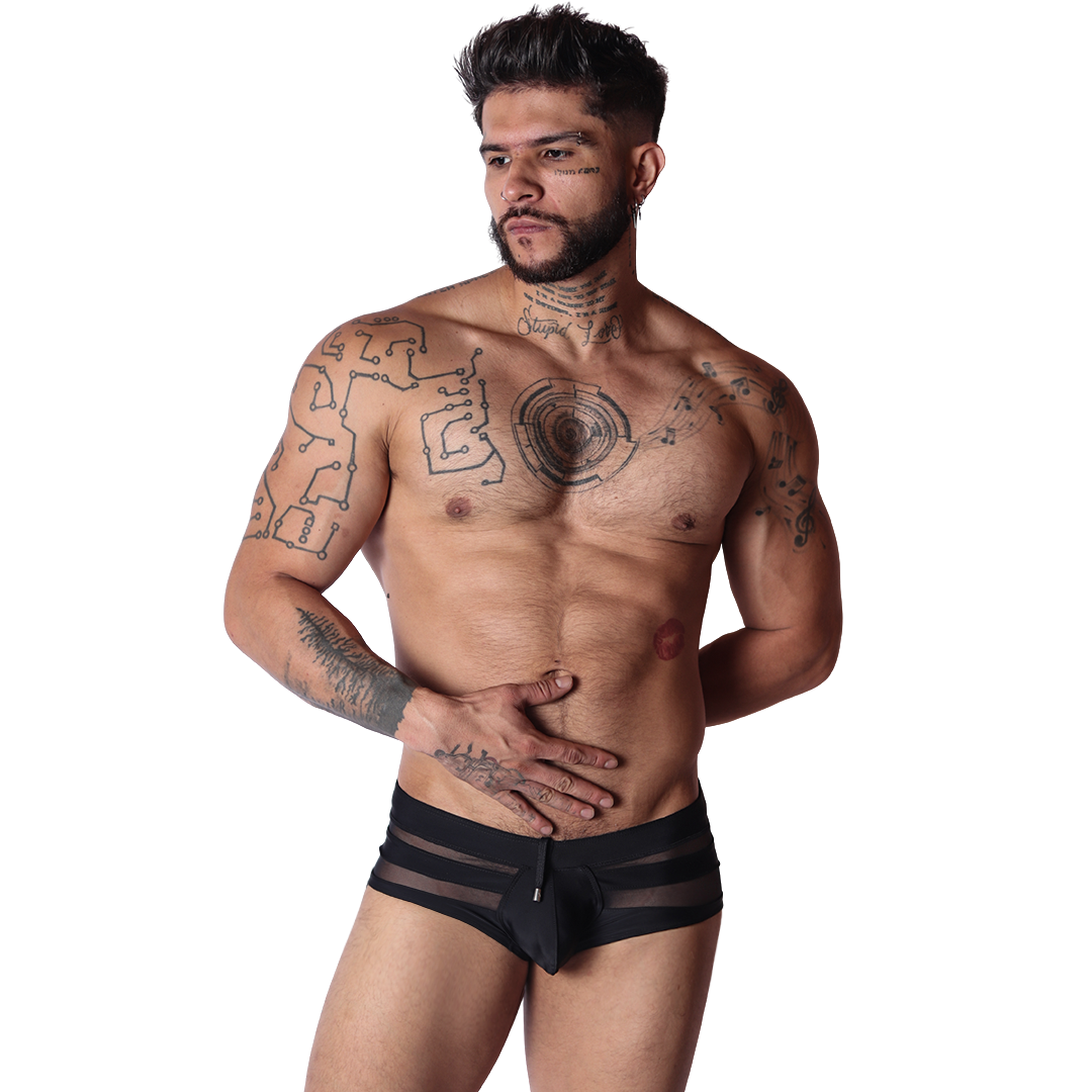 Panel Black Swim Brief en modelo de Gigo Underwear