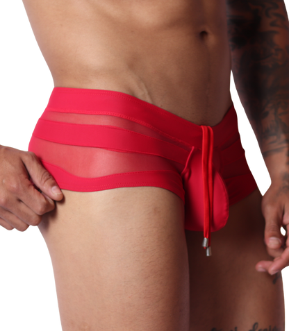 Panel Red Swim Brief vista frontal de Gigo Underwear