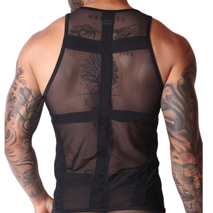 Panel Black Tank vista posterior de Gigo Underwear
