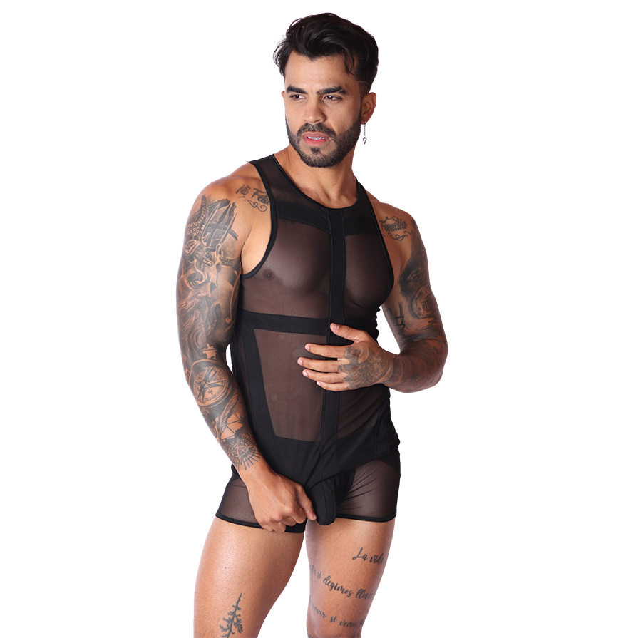 Panel Black Tank en modelo de Gigo Underwear