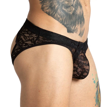 Paradise Black Brief Jock vista posterior de Gigo Underwear
