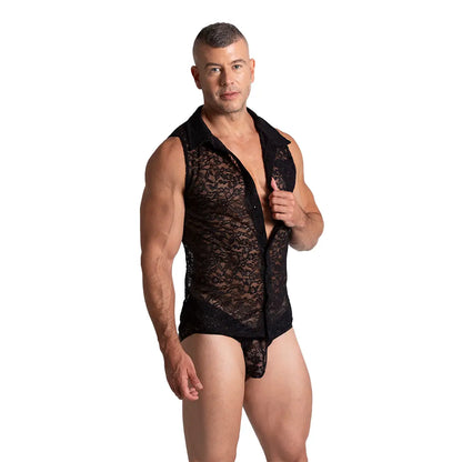 Paradise Black Shirt vista posterior de Gigo Underwear