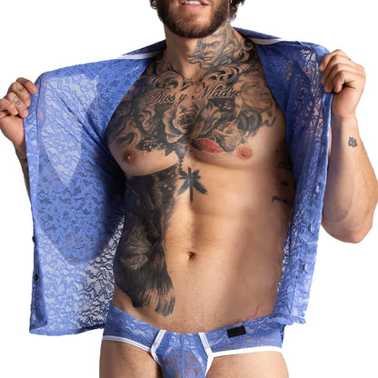 Paradise Blue Shirt vista frontal de Gigo Underwear