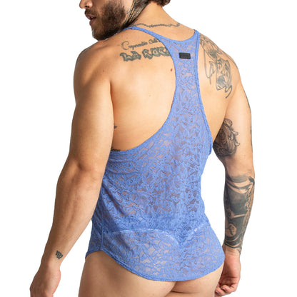 Paradise Blue Tank vista frontal de Gigo Underwear