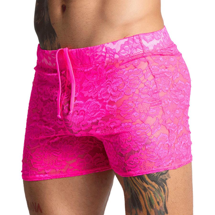 PARADISE FUCSHIA HOTSHORT - Short de encaje fucsia sexy para hombres