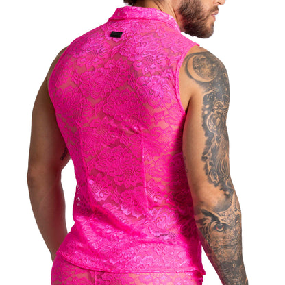 Paradise Fucshia Shirt vista frontal de Gigo Underwear