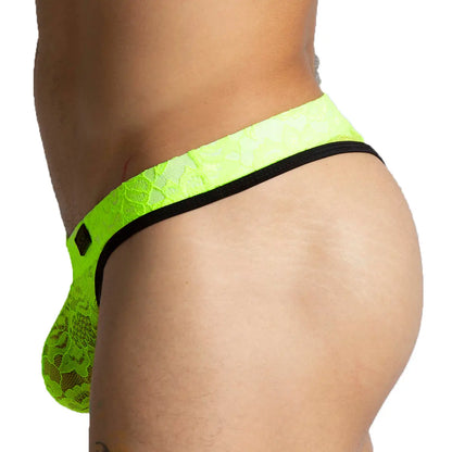 Paradise Yellow Gstring vista frontal de Gigo Underwear