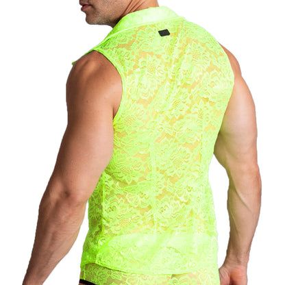 Paradise Yellow Shirt vista frontal de Gigo Underwear