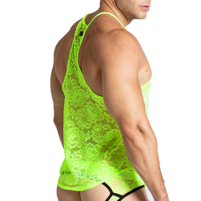 Paradise Yellow Tank vista posterior de Gigo Underwear