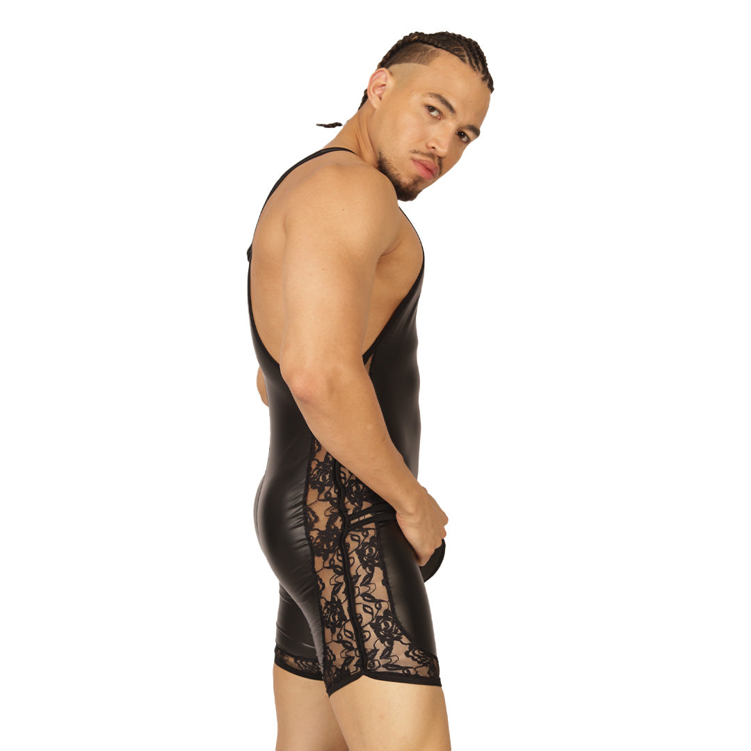 PASSIONE BLACK BODY - Body Fetiche Masculino con Detalles Sexys