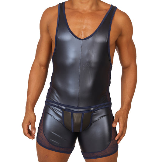 PASSIONE BLUE BODY - Body Fetiche Masculino con Detalles Sexys