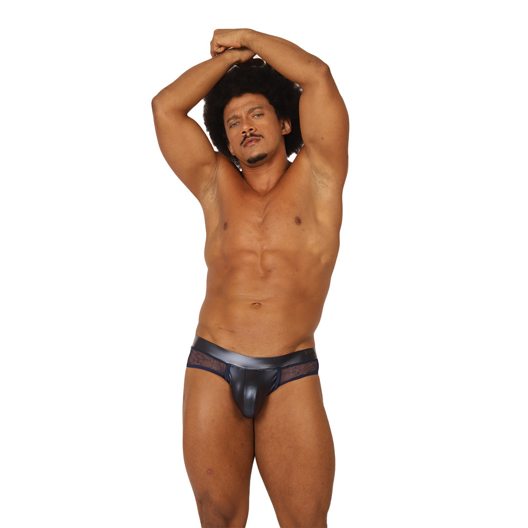PASSIONE BLUE BRIEF - Brief Masculino Audaz con Pretina Contraste